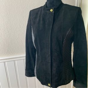 Isaac Mizrahi live suade leather jacket